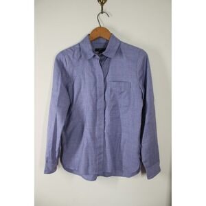J.Crew 0 Blue Wool Blend Button Down Shirt AG141